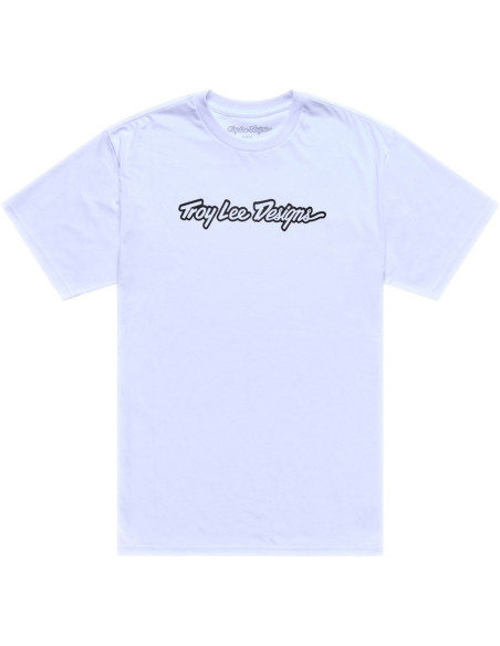 T-shirt Troy Lee Designs Signature - Blanc Noir