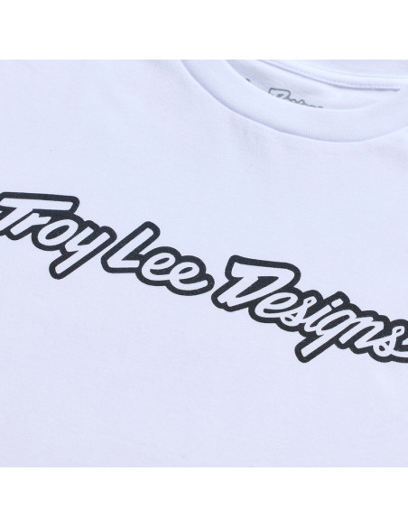 T-shirt Troy Lee Designs Signature - Blanc Noir