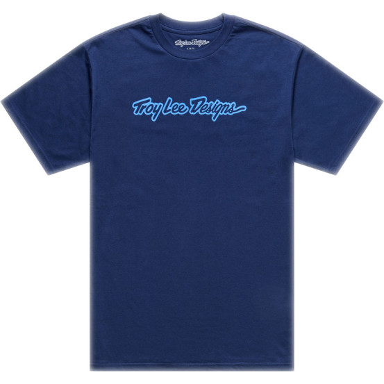 T-shirt Troy Lee Designs Signature - Bleu marine Bleu
