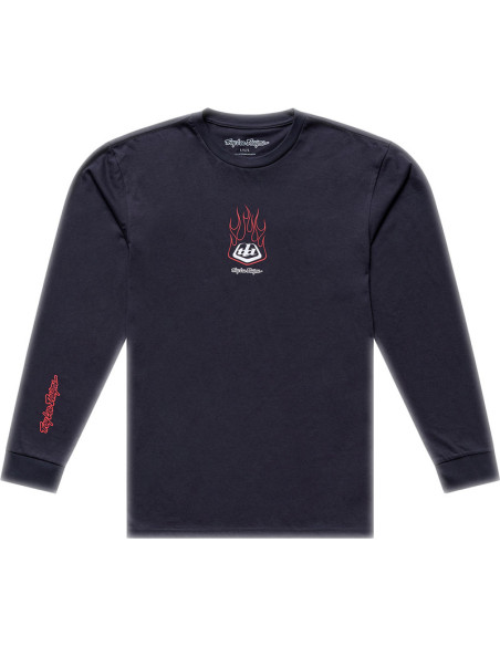 T-shirt manches longues Troy Lee Designs Flame 2 - Carbone