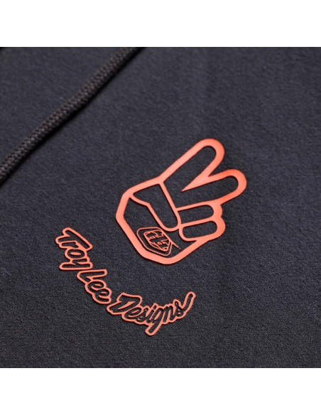 Sweat à capuche Troy Lee Designs Peace Out - Carbone Noir
