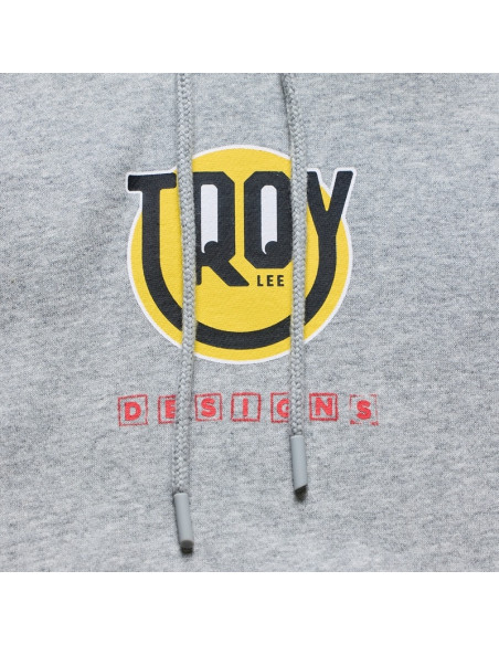 Sweat à capuche Troy Lee Designs Happy Dayz - Gris chiné
