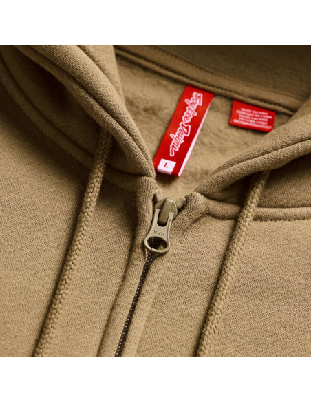 Sweat zippé à capuche Troy Lee Designs Badge - Terre de Sienne