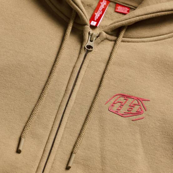 Sweat zippé à capuche Troy Lee Designs Badge - Terre de Sienne