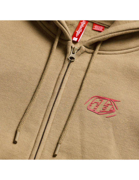 Sweat zippé à capuche Troy Lee Designs Badge - Terre de Sienne