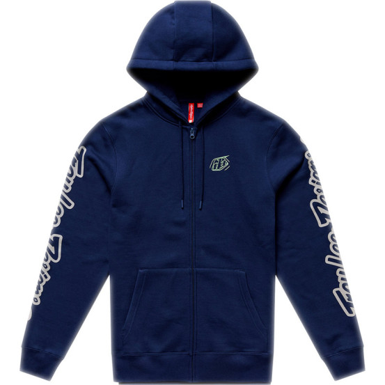 Sweat zippé à capuche Troy Lee Designs Badge - Bleu marine Vert sauge