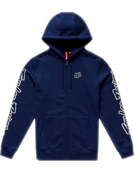 Sweat zippé à capuche Troy Lee Designs Badge - Bleu marine Vert sauge