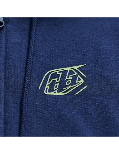 Sweat zippé à capuche Troy Lee Designs Badge - Bleu marine Vert sauge