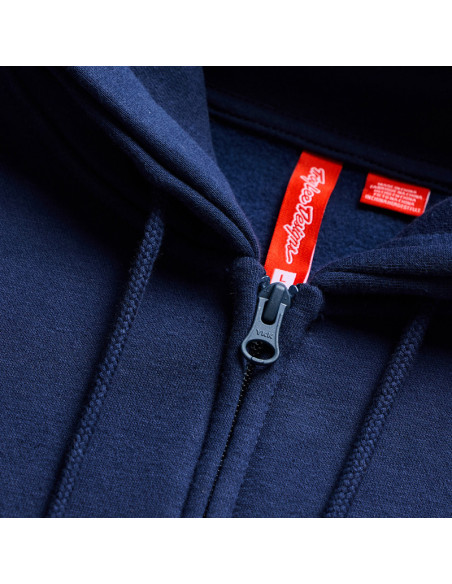 Sweat zippé à capuche Troy Lee Designs Badge - Bleu marine Vert sauge