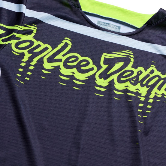 Maillot cross Troy Lee Designs 2027 GP Pro Stagger - Gris métal Jaune néon