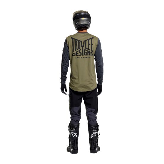 Tenue cross Troy Lee Designs 2027 Ruckus Offroad Barz - Kaki Carbone