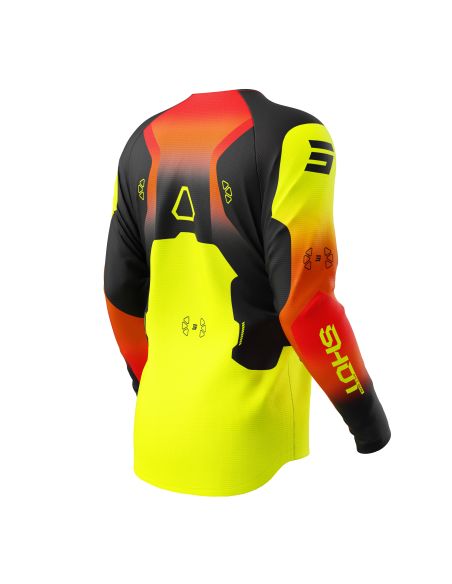 Maillot cross enfant Shot 2027 Draw Rocket - Jaune Fluo