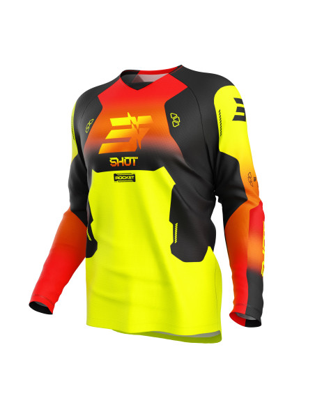 Maillot cross enfant Shot 2027 Draw Rocket - Jaune Fluo
