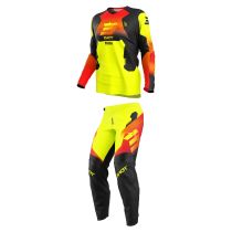 Tenue cross enfant Shot 2027 Draw Rocket - Jaune Fluo