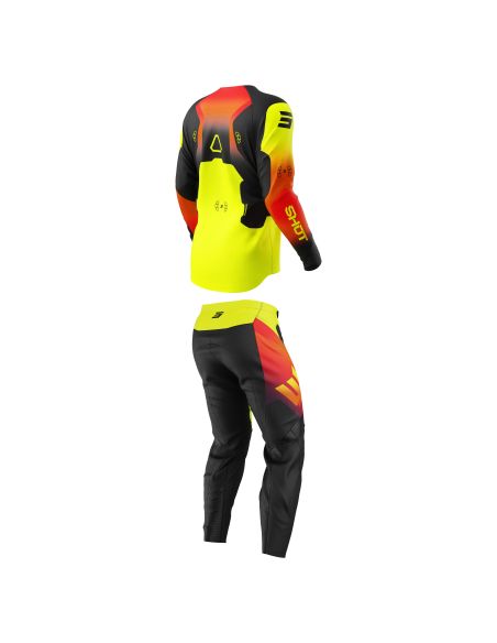 Tenue cross enfant Shot 2027 Draw Rocket - Jaune Fluo