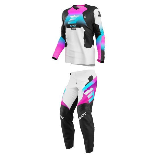 Tenue cross enfant Shot 2027 Draw Rocket - Rose