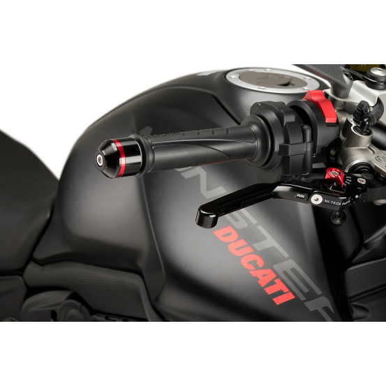 Embouts de guidon PUIG courts avec anneaux M6 - DUCATI MONSTER 937 / MONSTER 937 PLUS 2021-2025 - MONSTER 937 SP 2023-2025