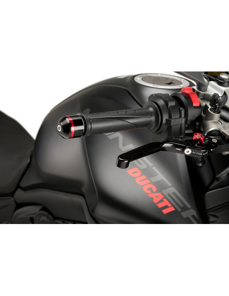Embouts de guidon PUIG courts avec anneaux M6 - DUCATI MONSTER 937 / MONSTER 937 PLUS 2021-2025 - MONSTER 937 SP 2023-2025