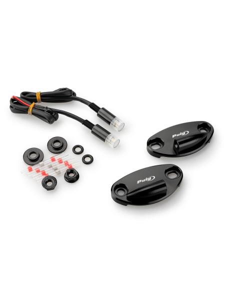 Obturateurs PUIG de rétroviseurs avec clignotants Tab - KAWASAKI ZX-10R 2016-2026 - ZX-10RR 2017-2026