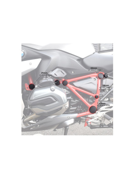 Bouchon de cadre PUIG - BMW R1200R / R1200RS 2015-2018 - R1250R 2018-2026 - R1250RS 2019-2026