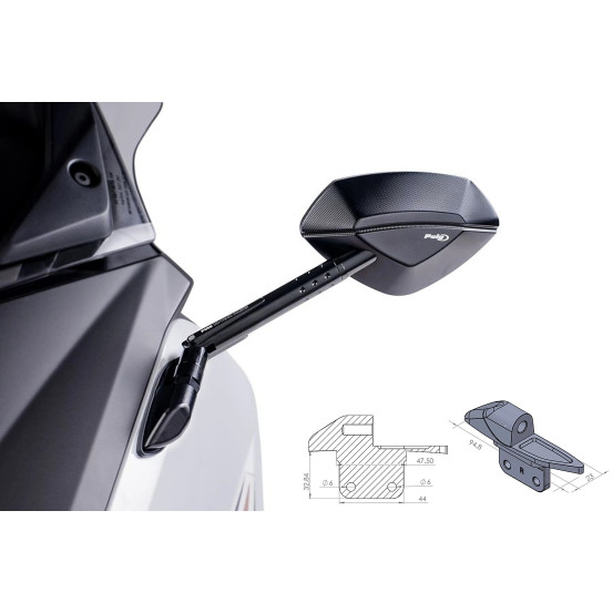 Adaptateur PUIG 9573 rétroviseur au carénage - Gauche - YAMAHA