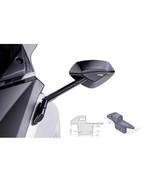 Adaptateur PUIG 9573 rétroviseur au carénage - Gauche - YAMAHA