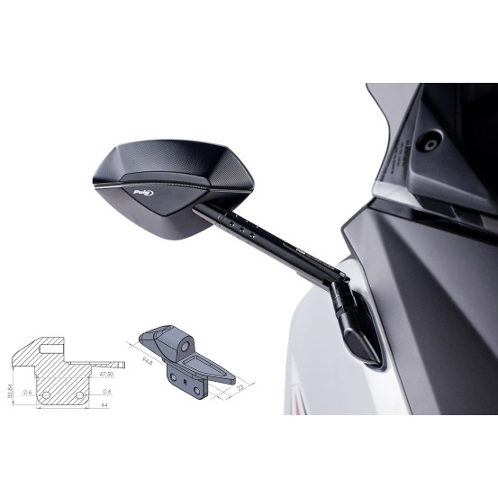 Adaptateur PUIG 9574 rétroviseur au carénage - Droit - YAMAHA