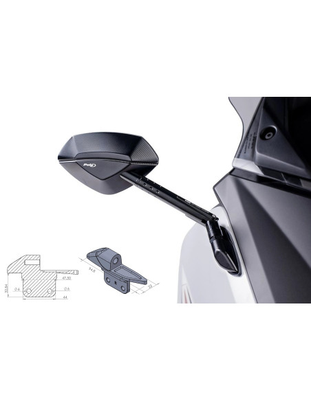 Adaptateur PUIG 9574 rétroviseur au carénage - Droit - YAMAHA