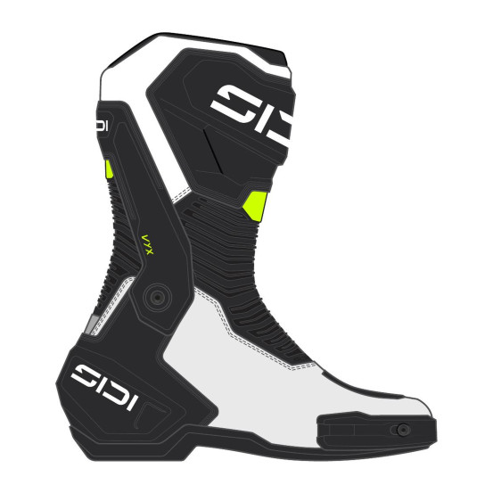 Bottes Moto Sidi VYX - Blanc - Noir - Jaune Fluo