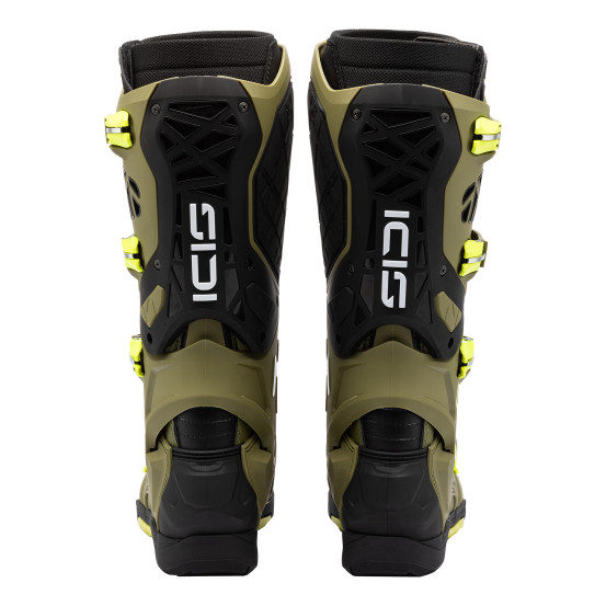 Bottes Cross Sidi Crossair X - Kaki - Jaune Fluo