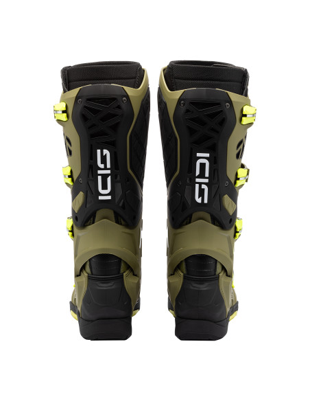 Bottes Cross Sidi Crossair X - Kaki - Jaune Fluo