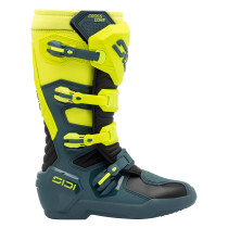Bottes Cross Sidi Crosscore - Bleu Pétrole - Jaune Fluo 2