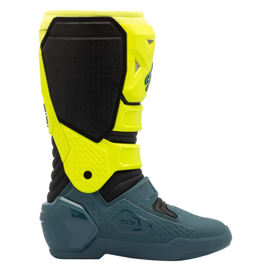Bottes Cross Sidi Crosscore - Bleu Pétrole - Jaune Fluo