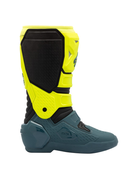 Bottes Cross Sidi Crosscore - Bleu Pétrole - Jaune Fluo
