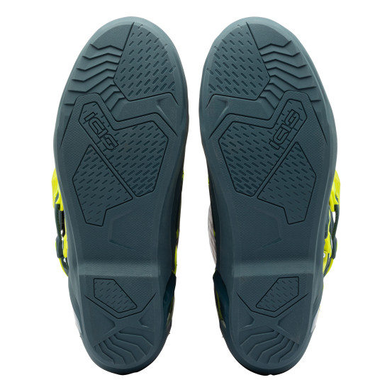 Bottes Cross Sidi Crosscore - Bleu Pétrole - Jaune Fluo