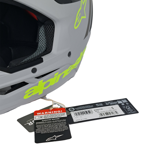 SECONDE VIE - Casque cross Alpinestars S-M3 Radium - Gris Noir Jaune Fluo Mat (taille M)
