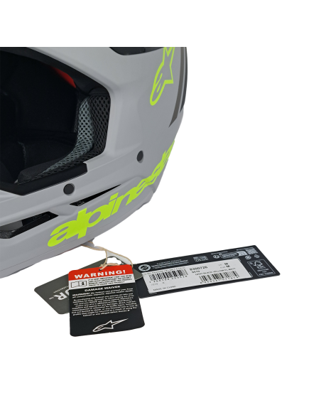 SECONDE VIE - Casque cross Alpinestars S-M3 Radium - Gris Noir Jaune Fluo Mat (taille M)