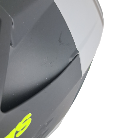 SECONDE VIE - Casque cross Alpinestars S-M3 Radium - Gris Noir Jaune Fluo Mat (taille M)