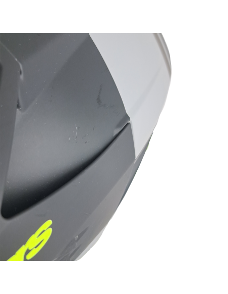 SECONDE VIE - Casque cross Alpinestars S-M3 Radium - Gris Noir Jaune Fluo Mat (taille M)