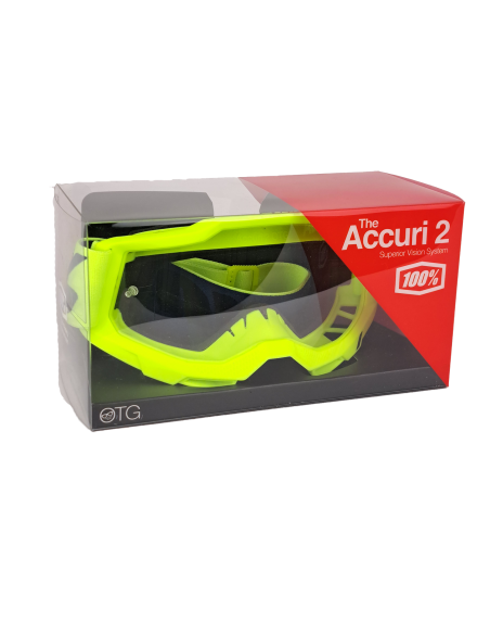 SECONDE VIE - Masque cross 100% Accuri 2 Jaune - Écran clair