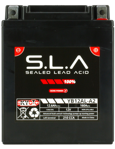 Batterie Kyoto YB12AL-A2 - SLA AGM - Sans Entretien