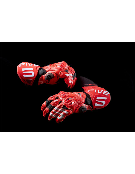 Gants moto racing Five RFX PRO - Rouge fluo