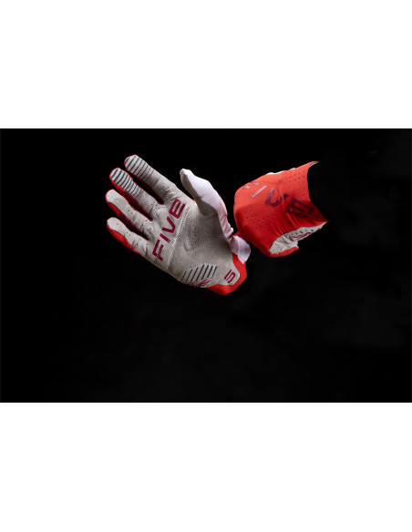 Gants moto cross Five MXF PRO - Rouge Blanc