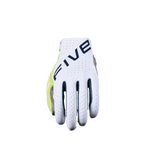 Gants moto cross Five MXF PRO - Blanc Jaune fluo