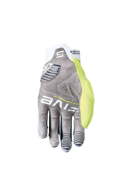 Gants moto cross Five MXF PRO - Blanc Jaune fluo