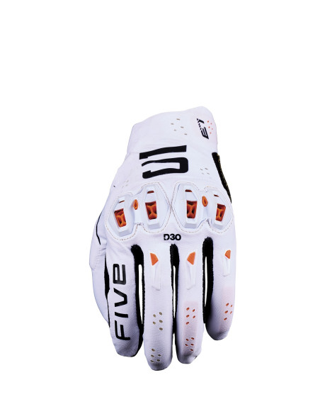 Gants moto enduro Five E1 EVO - Blanc