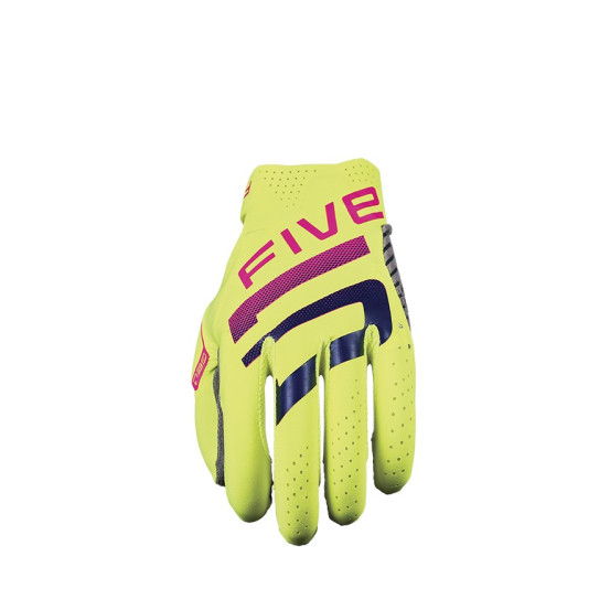 Gants moto cross Five MXF RACE - Jaune fluo Rose