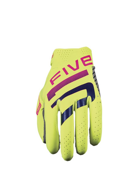 Gants moto cross Five MXF RACE - Jaune fluo Rose