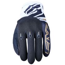 Gants moto enduro Five E3 EVO - Blanc Noir Or