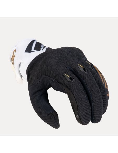 Gants moto enduro Five E3 EVO - Blanc Noir Or